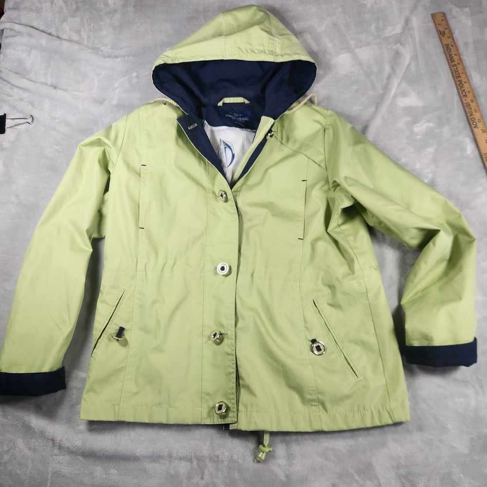 Mackintosh New England Womens Toggle Hooded Jacket M Lime Green Gorpcore Sailing